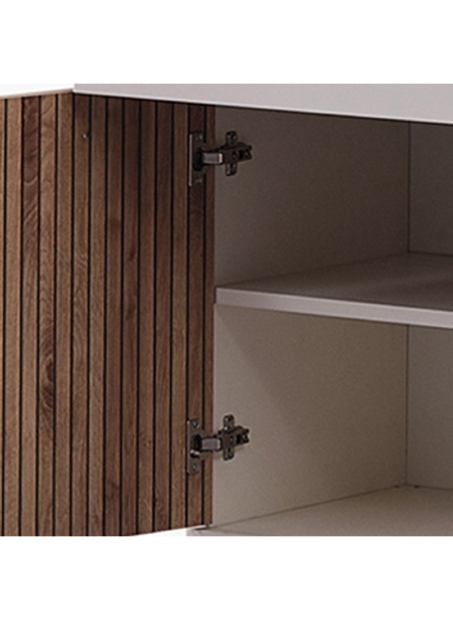 Home Box Polo 2-Piece 1-Drawer 2-Door Dresser | Dressing Table | Vanity Table | Makeup Table with Mirror Set Brown/White 43 x 81.8 x 80.2 cm  - Image 5
