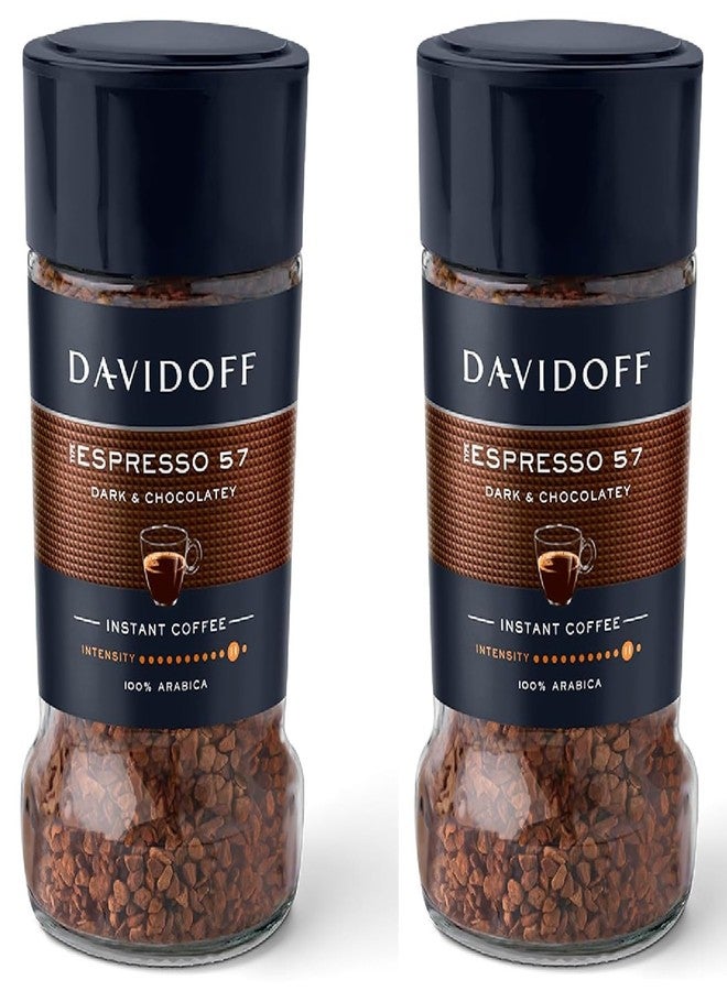DAVIDOFF Coffee Espresso 57 Dark & Chocolatey Instant Coffee, 100% Arabica, Intensity Level 8 Each 45g X Pack Of 2 (Product Of Germany) By DECADENT - Image 1