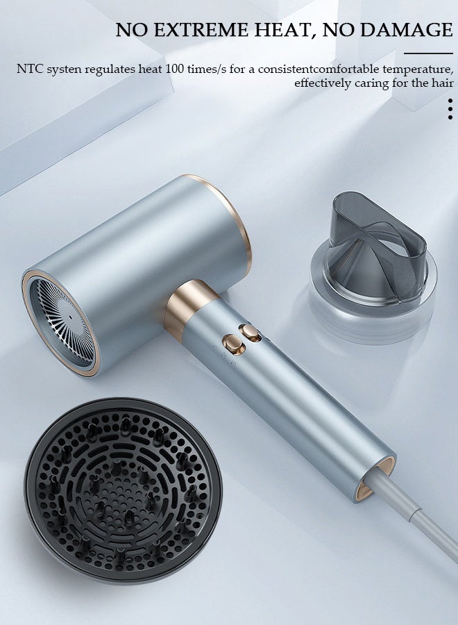 DUNISO Ionic Hair Dryer for Women Men, 5 speeds Fast Drying Low Noise Blow Dryer with 2 Concentrator Nozzle 1 Diffuser Attachments for Home Salon Travel - Image 4