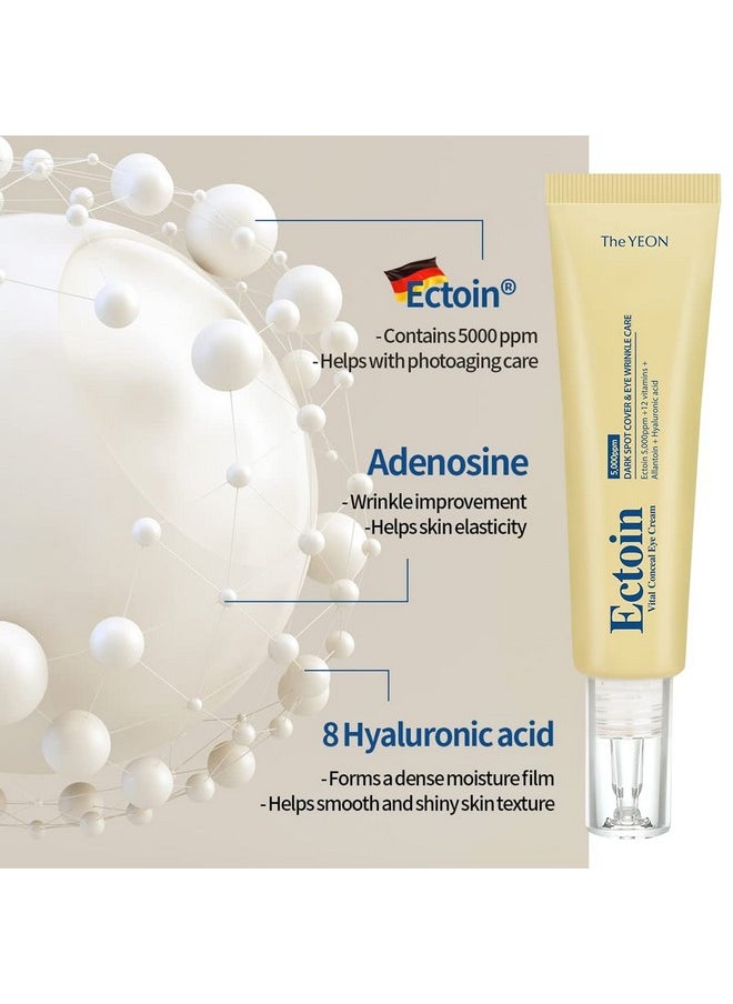THE YEON - Korean Skin Care Theyeon Ectoin Vital Conceal Eye Cream For Dark Circle / 20Ml 0.67 Fl. Oz/Concealer Hydrates Covers Wrinkles And Puffiness Anti Aging - Image 1