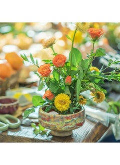 ماركة غير محددة 3pcs زهرة الضفادع الزهور المزهرية الزهرية الجولة الواضحة أداة ترتيب الدبوس حامل اليابانية ترتيب زخرفة النباتات الثابت  - Image 5