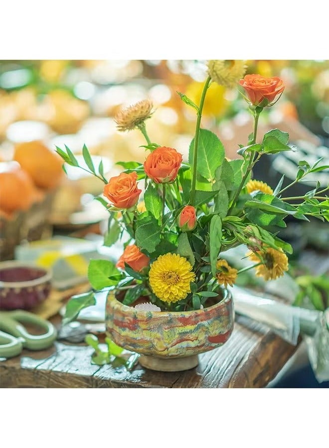 3pcs زهرة الضفادع الزهور المزهرية الزهرية الجولة الواضحة أداة ترتيب الدبوس حامل اليابانية ترتيب زخرفة النباتات الثابت - Image 5