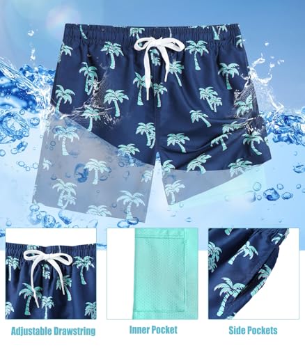 ZenGents Boys Swim Trunks Size 14-16 Swim Shorts Kids Beach Swimsuit Bathing Suit Palm Tree Board Shorts for Casual Swimwear with Pockets - Image 4