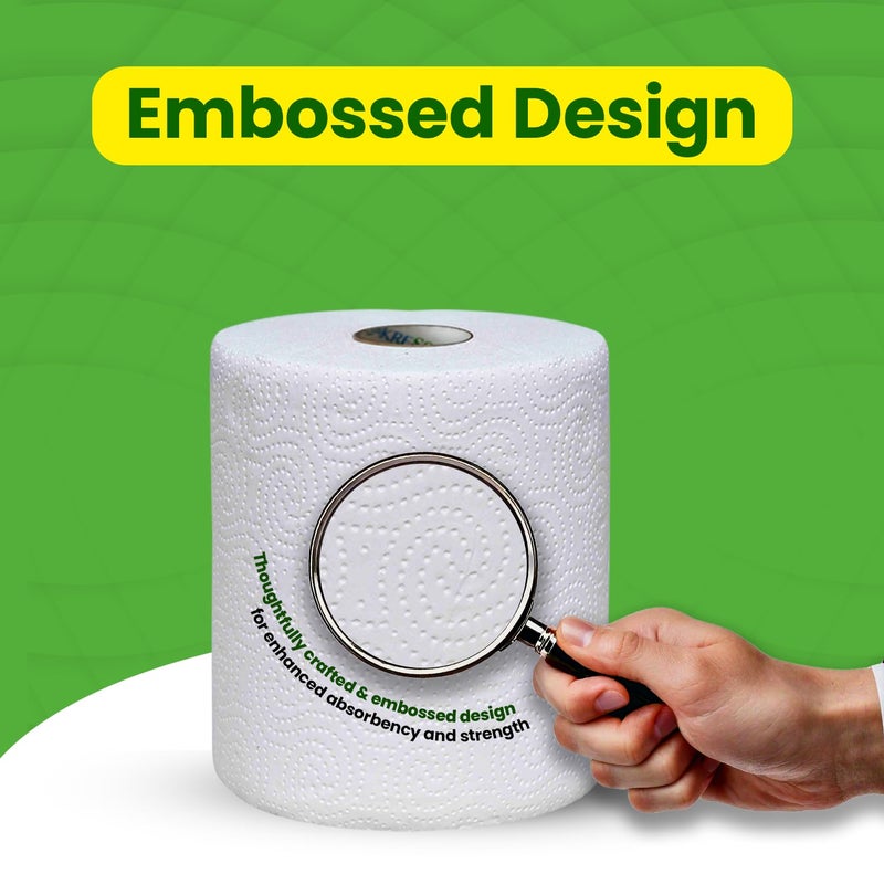Kressa Jumbo Kitchen Tissue Paper Roll | Paper Towel 1 Roll Total 300 Sheets 2 Ply - Image 3
