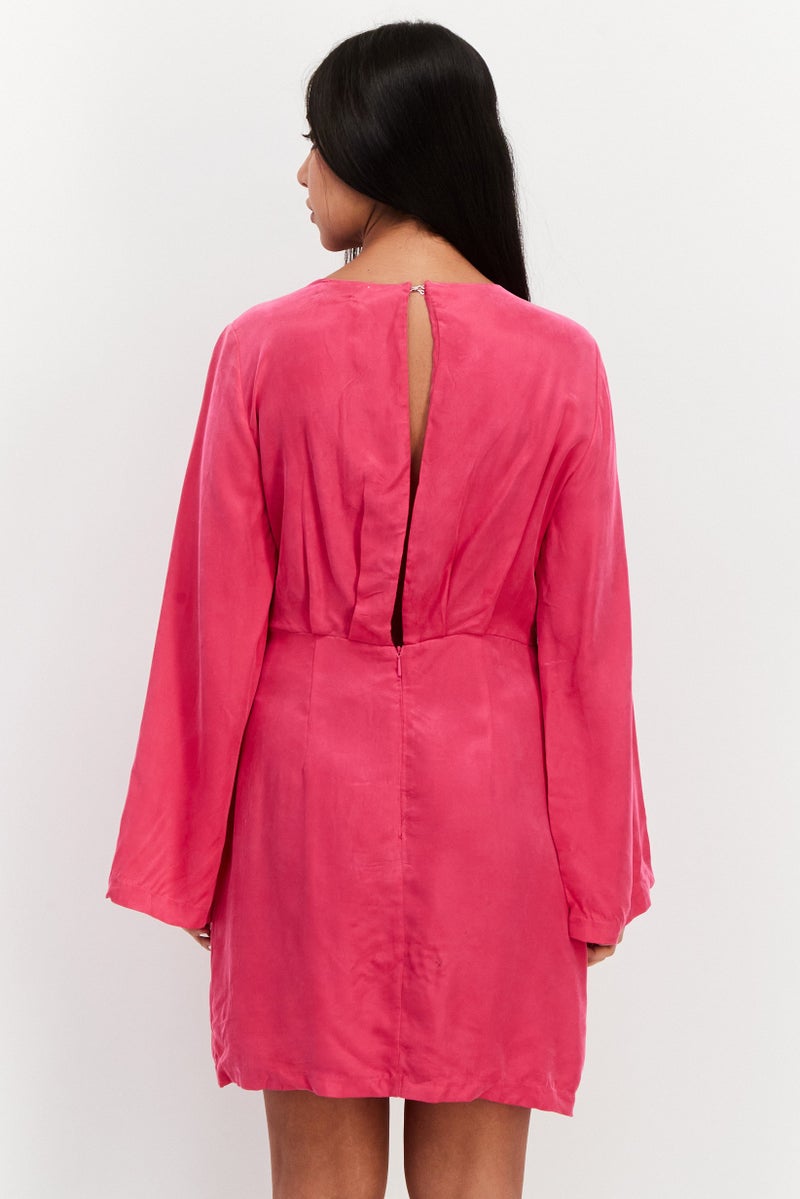 Reserved Women Plain Mini Dress, Pink - Image 4