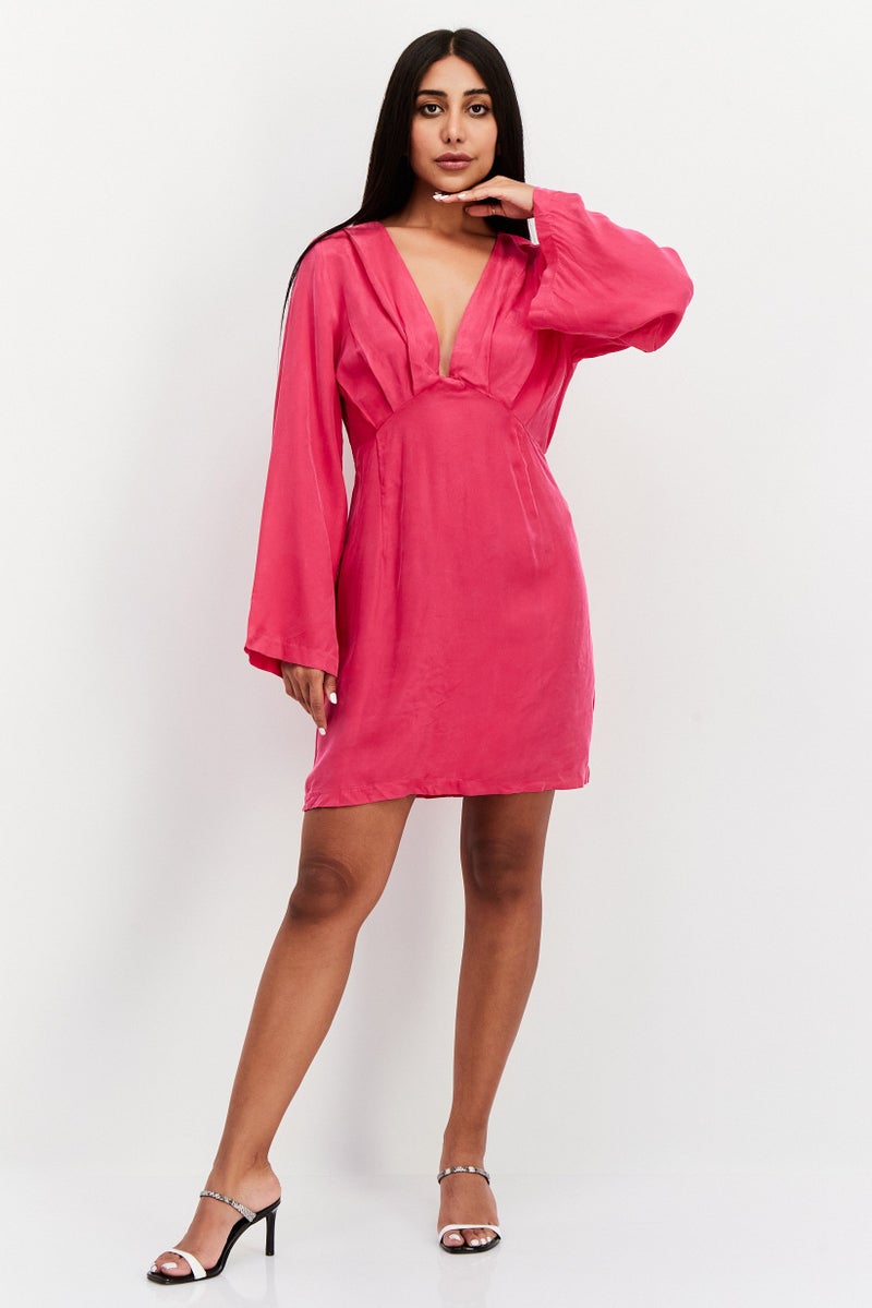 Reserved Women Plain Mini Dress, Pink - Image 2