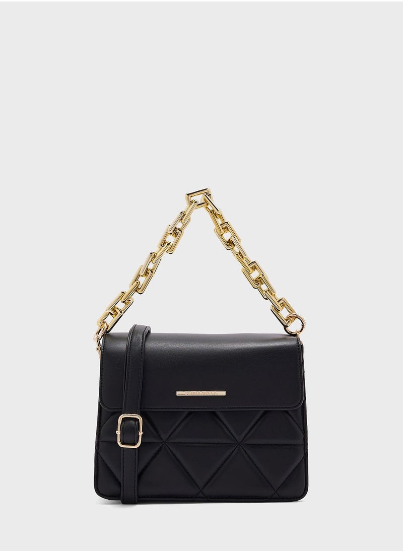 shoexpress - Quilted Flapover Crossbody Bag - Image 1