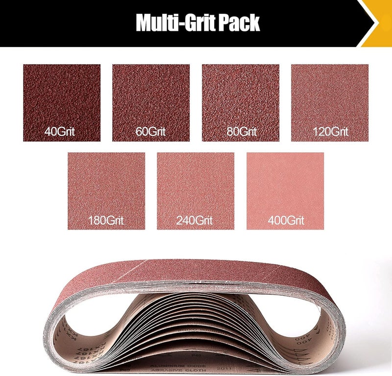 BOSHCRAFT 14 Pack Sanding Belts 4x36 Inch, 4x36 Belt Sander Sanding Belt Sander Paper 40/60/80/120/180/240/400 Grits Assortment Aluminum Oxide Sanding Belts for Belt Sander Knife Wood Metal Polishing - Image 5