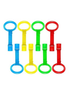 8 Pieces Baby Crib Pull Ring Baby Walking Exercises Assistant Rings Bed Stand Up Ring Hanging Ring Crib Pull Rings for Playpen Play Gym Cot Ring