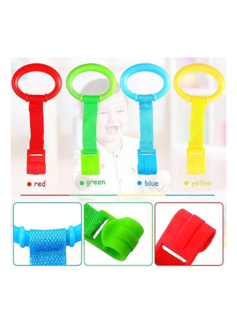 Excefore - 8 Pieces Baby Crib Pull Ring Baby Walking Exercises Assistant Rings Bed Stand Up Ring Hanging Ring Crib Pull Rings for Playpen Play Gym Cot Ring - Image 1