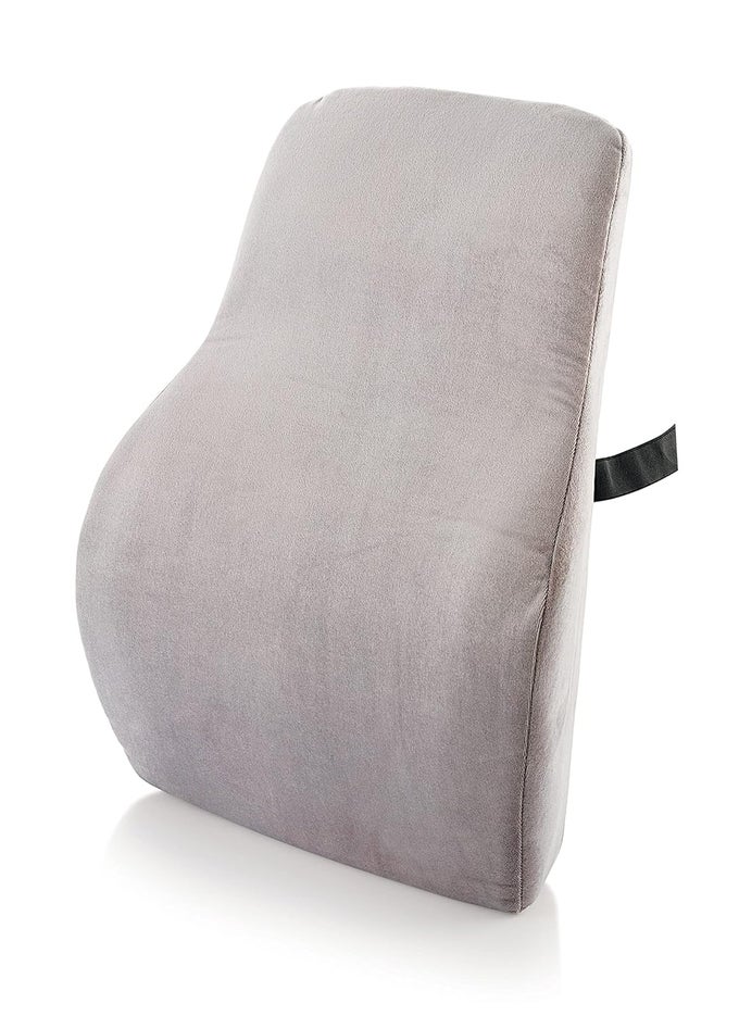 ORTHOPEDIC ERGONOMIC LONG BACK SUPPORT WITH MEMORY FOAM BLACK GREY
