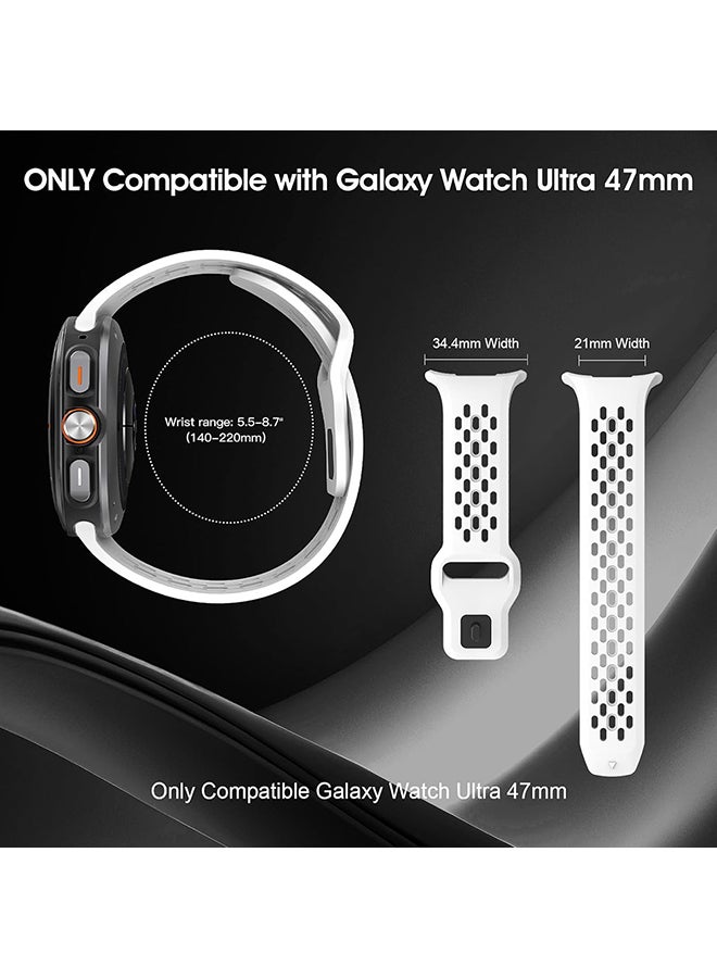 O Ozone (Pack of 3) Sport Band for Samsung Galaxy Watch Ultra Bands, Soft Silicone Soft Silicone and Breathable Replacement Strap for Galaxy Ultra Watch Band 47mm for Men - Grey, Pink, Beige - Image 2
