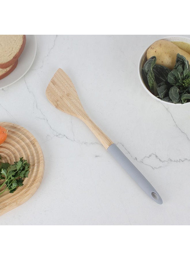 DANUBE HOME Danube Essential Scraper Silicon Bamboo Kitchen Scraper Food Preparation Essential For Home Kitchen & Dining Room L35xW6.5xH2cm Grey - Image 4