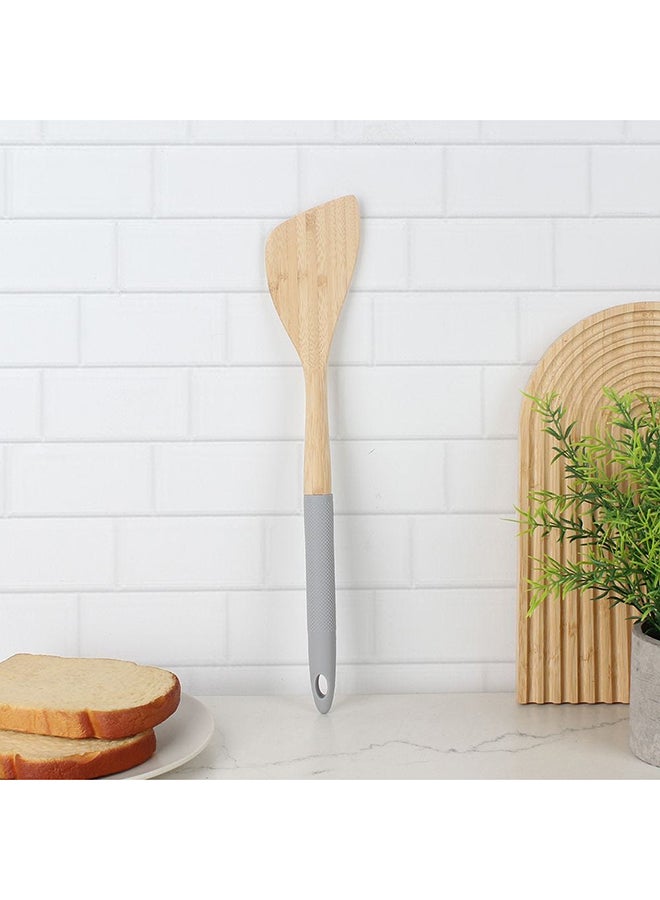DANUBE HOME Danube Essential Scraper Silicon Bamboo Kitchen Scraper Food Preparation Essential For Home Kitchen & Dining Room L35xW6.5xH2cm Grey - Image 3