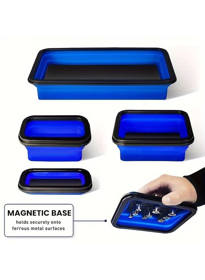 3pcs Black Collapsible Magnetic Parts Tray For Small Screws And Tools - Image 5