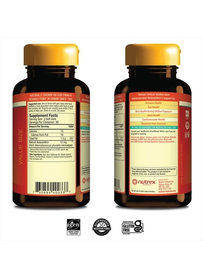 Nutrex Hawaii Nutrex Hawaii, BioAstin Hawaiian Astaxanthin - 4mg, Hawaiian Grown Premium Antioxidant - Supports Recovery from Exercise + Joint, Skin, Eye Health Naturally, 270 Count  - Image 3