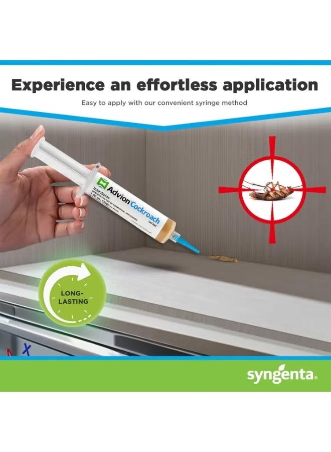 ADVISION Advion Cockroach Gel Bait Insecticide – Powerful Roach Killer Gel for Indoor & Outdoor Use – Fast Acting Pest Control Syringe – Easy Application Formula – Pack of 3 (30g Each) - Image 4