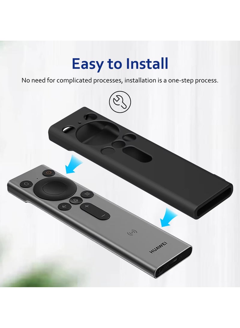 Silicone Case For Huawei Rhinoceros Pointing Smart TV Remote Control Case Sleeve with Lanyard (Black) - Image 5