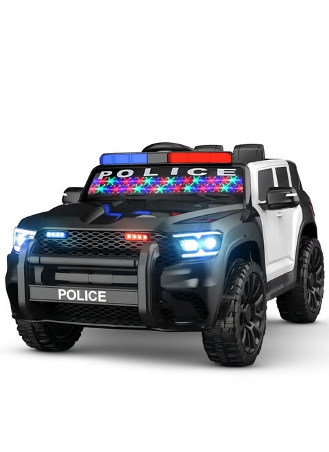 Police Battery Operated Jeep for Kids, Ride on Toy Electric Jeep for Kids with Remote Control, Music & Led Light | Battery Baby Car Kids Car | Kids Electric Jeep Car for Kids Childrens Boy Girl Black