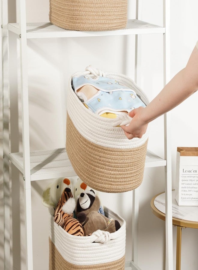Temary Woven Storage Baskets, Set of 3 Rope Baskets for Storage Clothes, Towels, Versatile Boho Storage Bins (Jute, 13"x9.8"x8.5") - Image 5