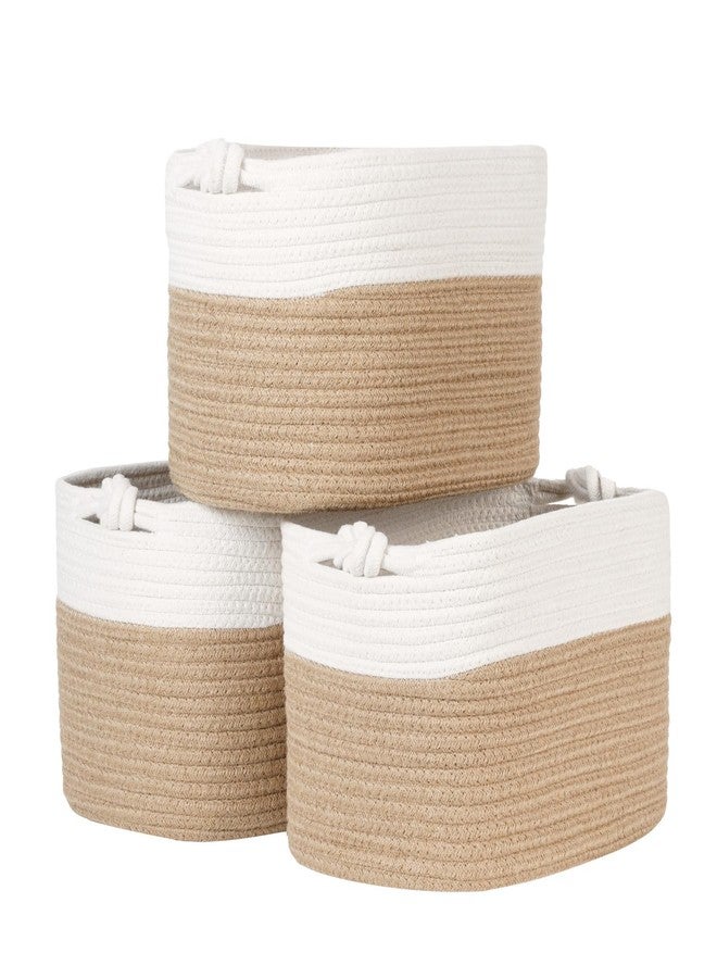 Temary Woven Storage Baskets, Set of 3 Rope Baskets for Storage Clothes, Towels, Versatile Boho Storage Bins (Jute, 13"x9.8"x8.5") - Image 1