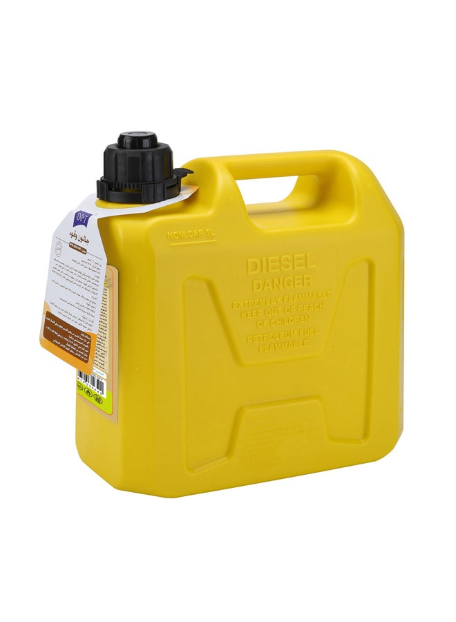 DPT Thick Fuel and Gasoline Tank, 
Portable Plastic Petrol Container, Yellow, capacity 5 L - Image 1