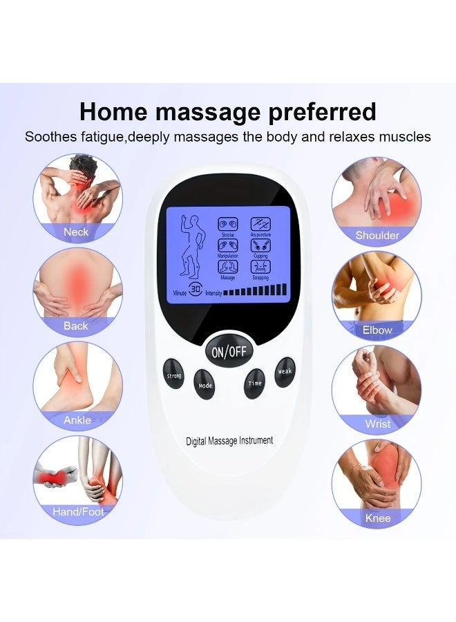 Loquat TENS+EMS dual channel muscle relaxation pulse massager with 8 electrodes for shoulder, shoulder, and back pain, knee muscle relaxation, injury recovery, portable design - Image 5