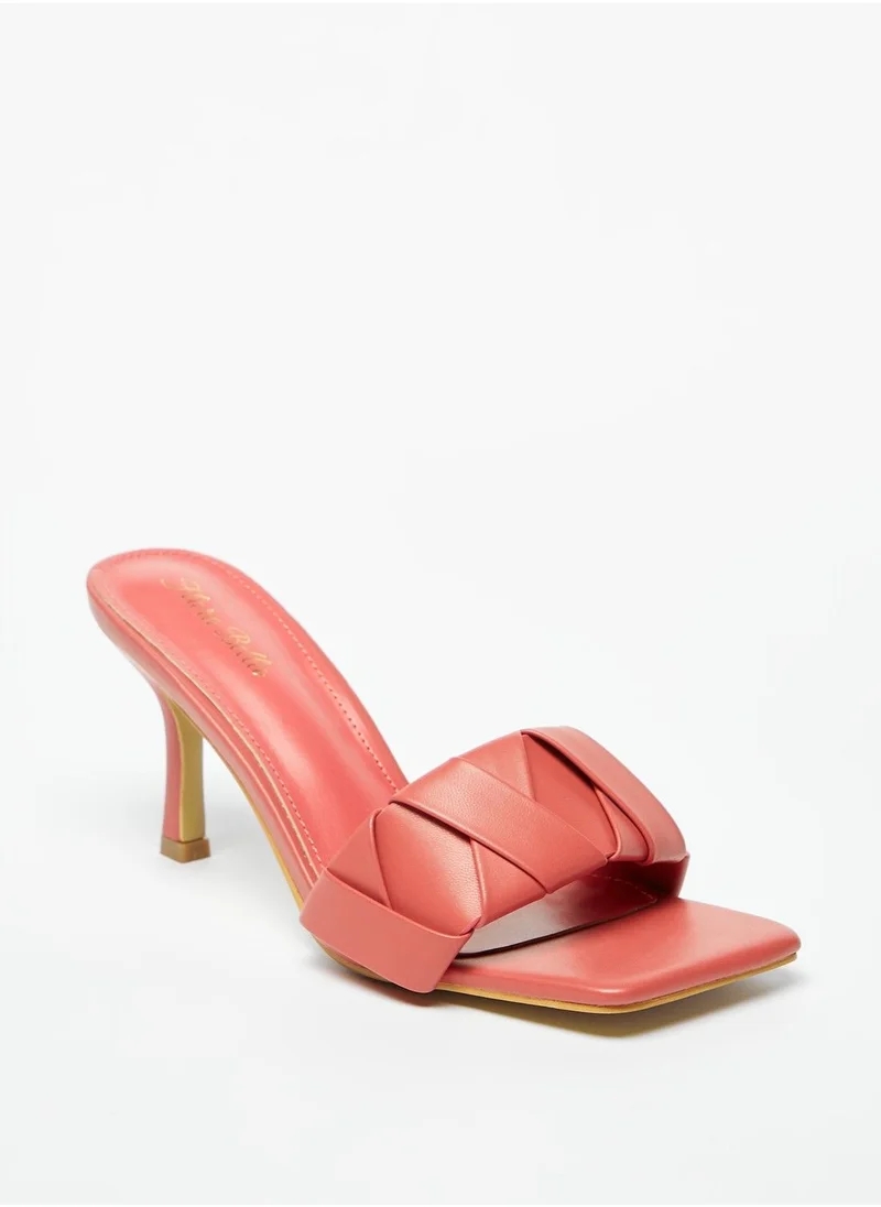 Flora Bella Textured Slip-On Sandals with Stiletto Heels