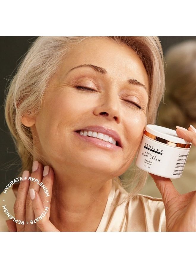 DRMTLGY - Peptide Night Cream Face Moisturizer. Fragrance Free and Oil Free Hydrating Facial Moisturizer for All Skin Types. - Image 1
