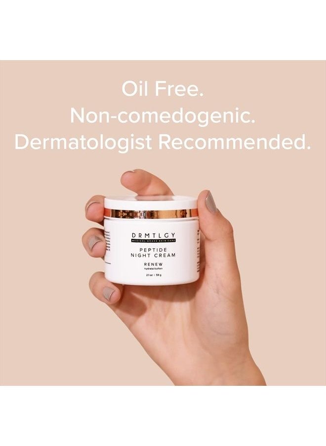DRMTLGY - Peptide Night Cream Face Moisturizer. Fragrance Free and Oil Free Hydrating Facial Moisturizer for All Skin Types. - Image 1