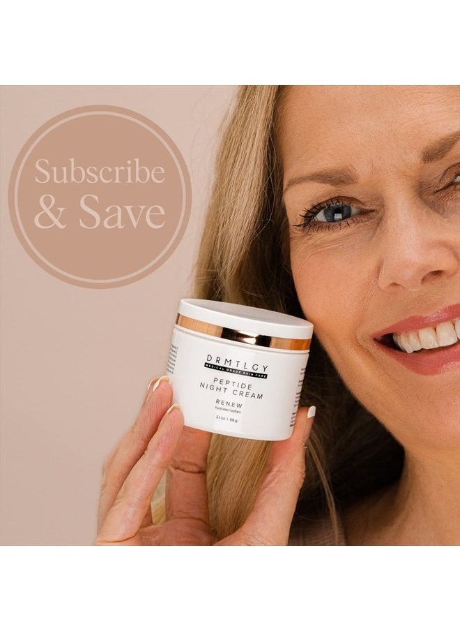 DRMTLGY - Peptide Night Cream Face Moisturizer. Fragrance Free and Oil Free Hydrating Facial Moisturizer for All Skin Types. - Image 1