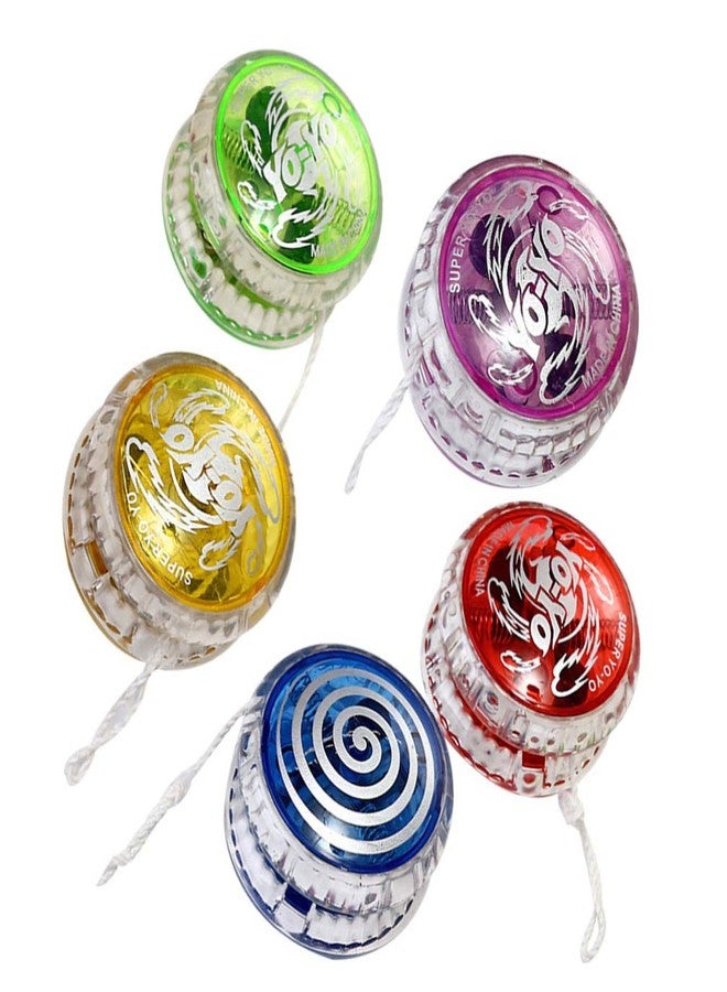 Amosfun 5Pcs Light Up Yo Yo Professional Responsive Ball Bearing Yoyo for Kids Beginners Advanced String Yo Yo Tricks and Looping Play Easter Basket Stuffers Random Color - Image 1