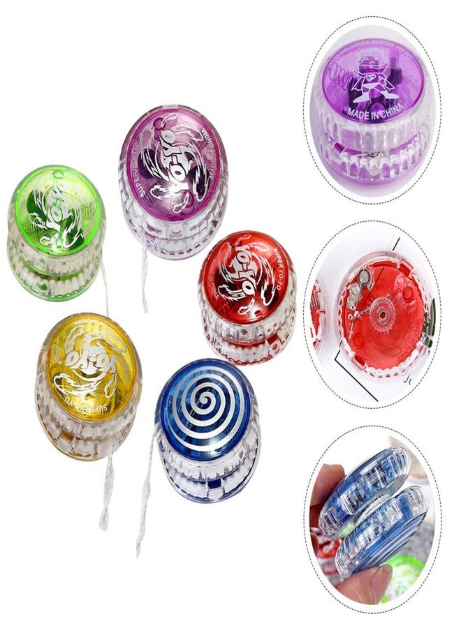Amosfun 5Pcs Light Up Yo Yo Professional Responsive Ball Bearing Yoyo for Kids Beginners Advanced String Yo Yo Tricks and Looping Play Easter Basket Stuffers Random Color - Image 3