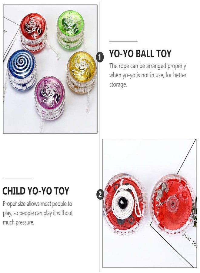 Amosfun 5Pcs Light Up Yo Yo Professional Responsive Ball Bearing Yoyo for Kids Beginners Advanced String Yo Yo Tricks and Looping Play Easter Basket Stuffers Random Color - Image 2