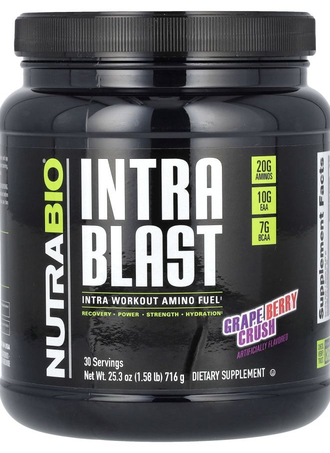 NutraBio Intra Blast Intra Workout Amino Fuel Grape Berry Crush 1.58 lb (716 g) 
