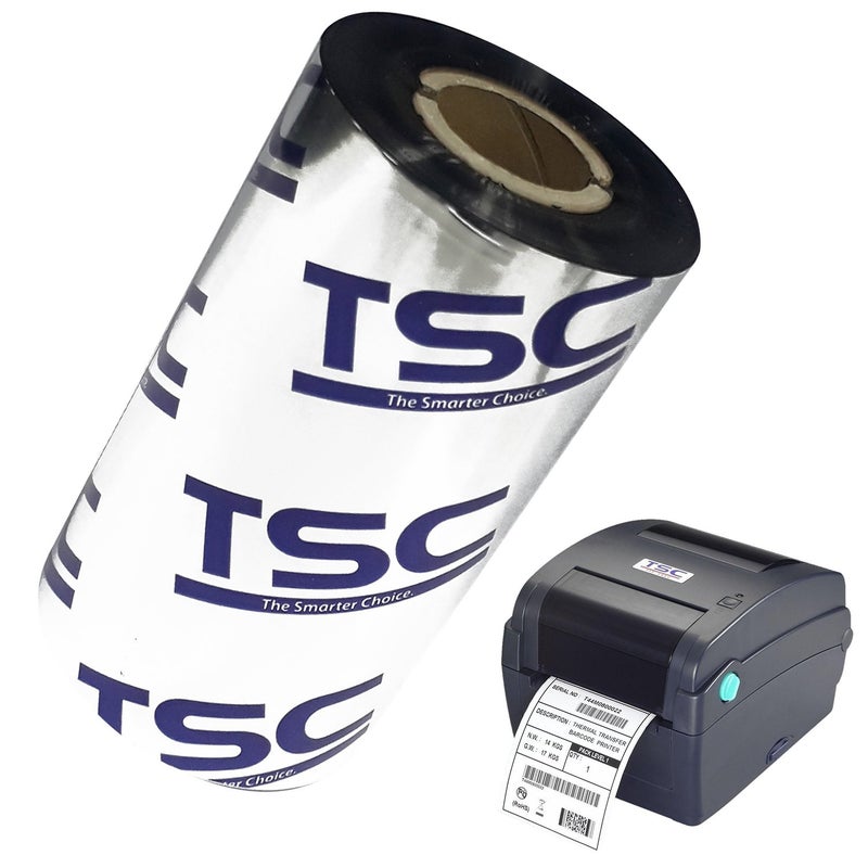 TSC Thermal Transfer Barcode Wax Ribbon for Label, Tag, Barcode Printing Wax (EWX - 110mm x 300m), 1000 Labels - Image 4