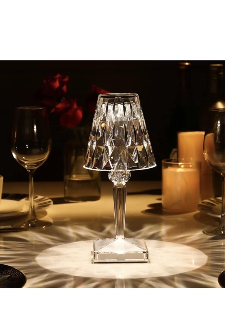 ELTRAZONE Touch Crystal Diamond Table Lamp, Romantic LED Night Light Modern Gift Relax Bedside Lamp with USB Charging Port Decoration Desk Nightstand Lamps - Image 1