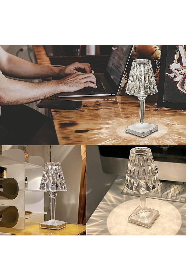 ELTRAZONE Touch Crystal Diamond Table Lamp, Romantic LED Night Light Modern Gift Relax Bedside Lamp with USB Charging Port Decoration Desk Nightstand Lamps - Image 2