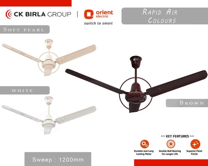 Orient Electric Rapid Air High Speed Ceiling Fan (1200mm, 48 Inch, Brown) - Image 5