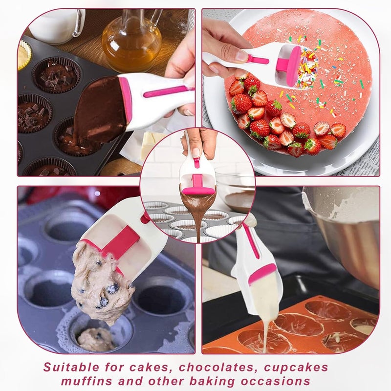 hinbkenla 2 pcs Cupcake Scoop,Cupcake Scoop Batter Dispenser,Cupcake Batter Dispenser,One Click Sliding,Cupcake Dispenser,Cupcake Batter For Cookie Dough Pancakes - Unique Baking Supplies - Image 5