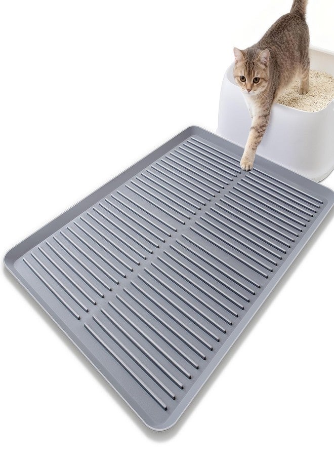 Ycozy Cat Litter Box Mat-Rubber Cat Litter Mat Waterproof Silicone Pad Kitty Litter Catcher Trapping Mat Easy Clean (27'' x 20") - Image 1