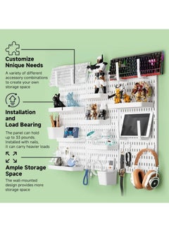 GGEROU Pegboard Combination Kit, Pegboards and Accessories Modular Hanging for Wall Organizer, Crafts Organization, Ornaments Display, Nursery Storage, Peg Board, PegBoard Organizer for Home, Office, Black  - Image 3