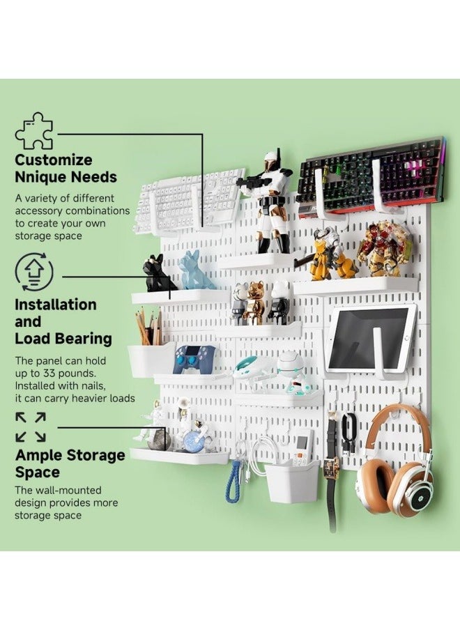 GGEROU Pegboard Combination Kit, Pegboards and Accessories Modular Hanging for Wall Organizer, Crafts Organization, Ornaments Display, Nursery Storage, Peg Board, PegBoard Organizer for Home, Office, Black  - Image 3