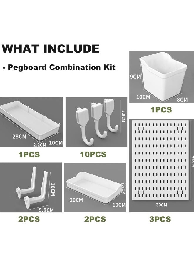 GGEROU Pegboard Combination Kit, Pegboards and Accessories Modular Hanging for Wall Organizer, Crafts Organization, Ornaments Display, Nursery Storage, Peg Board, PegBoard Organizer for Home, Office, Black  - Image 4