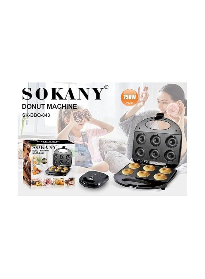 Sokany Donut Maker 750 Watt - BBQ-843 - Image 1