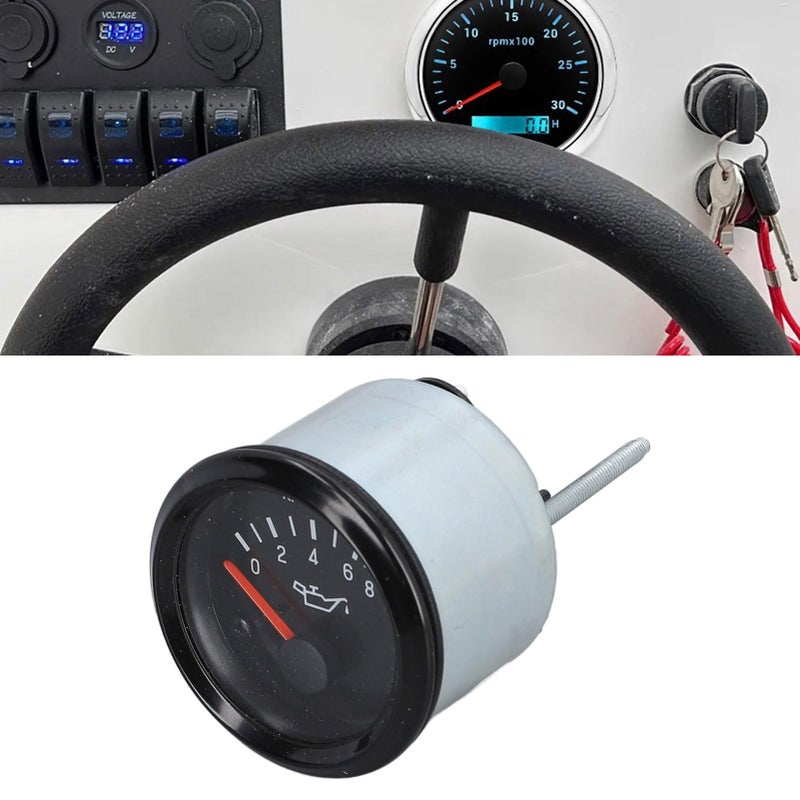 Oil Pressure Gauge 52mm 12V LED Backlight Aluminum Alloy Cover 24V 350 040 017 - Image 4