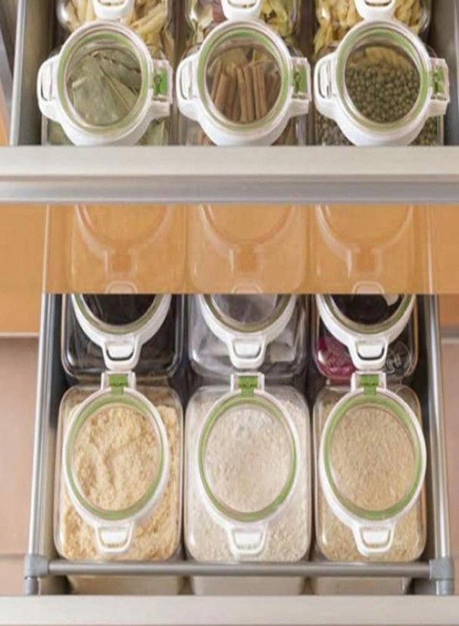 Lustroware 3 Pack, Airtight Dry Food Storage Container Set, Crystal Clear Body, BPA Free Kitchen Pantry Organization Canisters, Dishwasher Safe, Made in Japan (64 oz) - Image 5