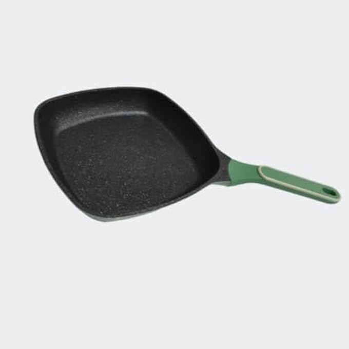 ECVV Nonstick Grill Pan For Stove Tops  Square Grill Skillet Compatible With All Stovetops  Gas Electric  Induction  26Cm - Image 1