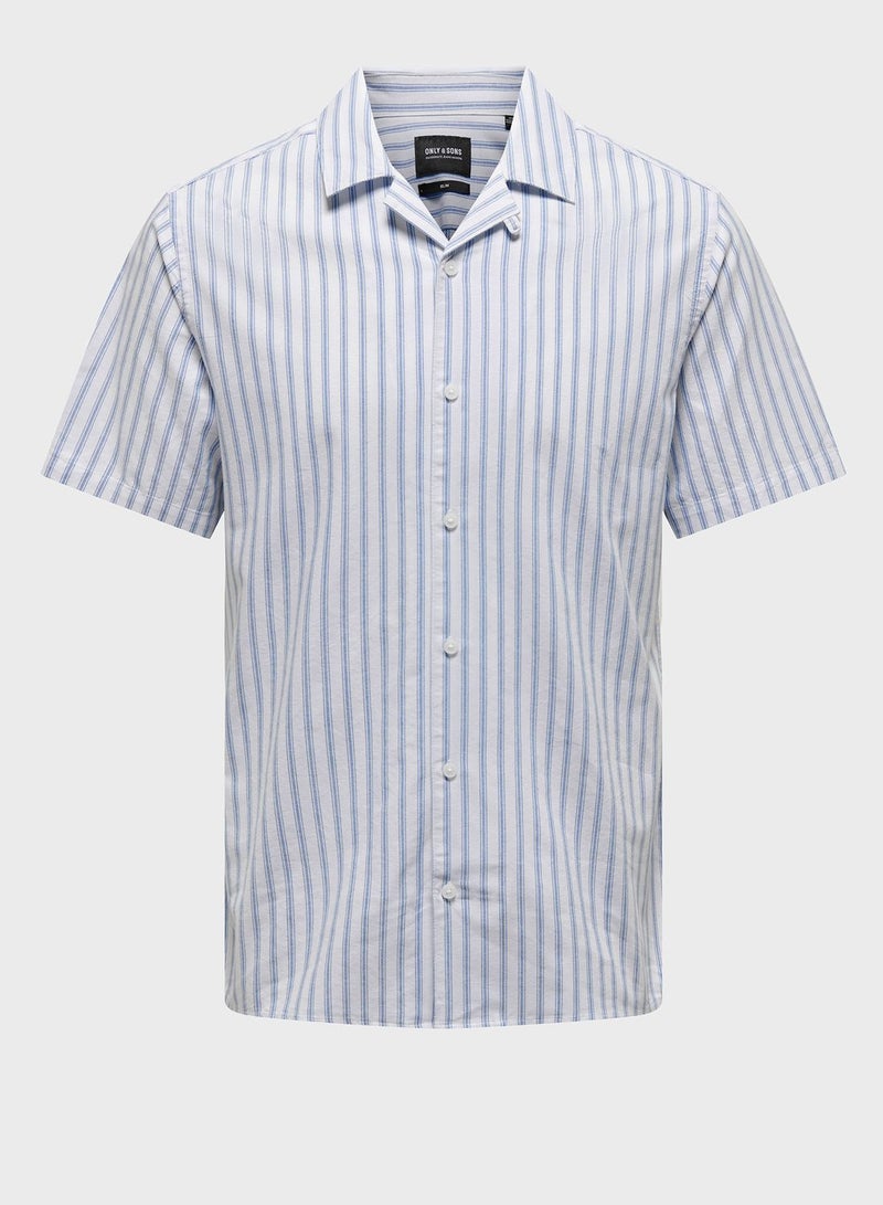 اونلي اند سانز قميص مخطط بقصة عادية - Image 5