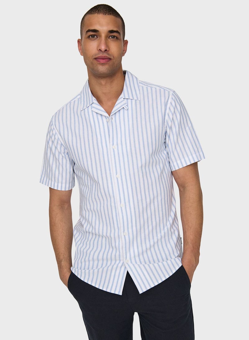 اونلي اند سانز قميص مخطط بقصة عادية - Image 3